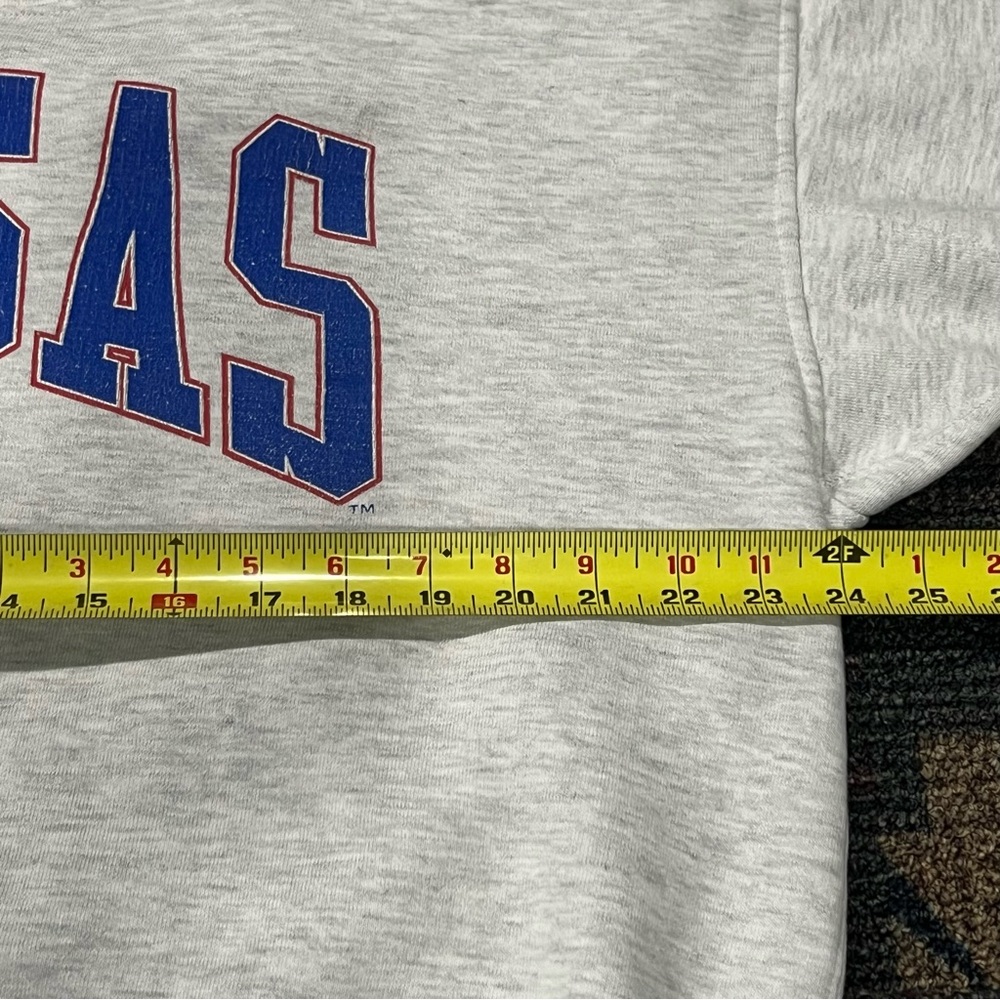 Vtg 90’s Galt Sand Kansas Jayhawks KU Crewneck Sweatshirt Large NCAA Rock Chalk - Picture 9 of 13